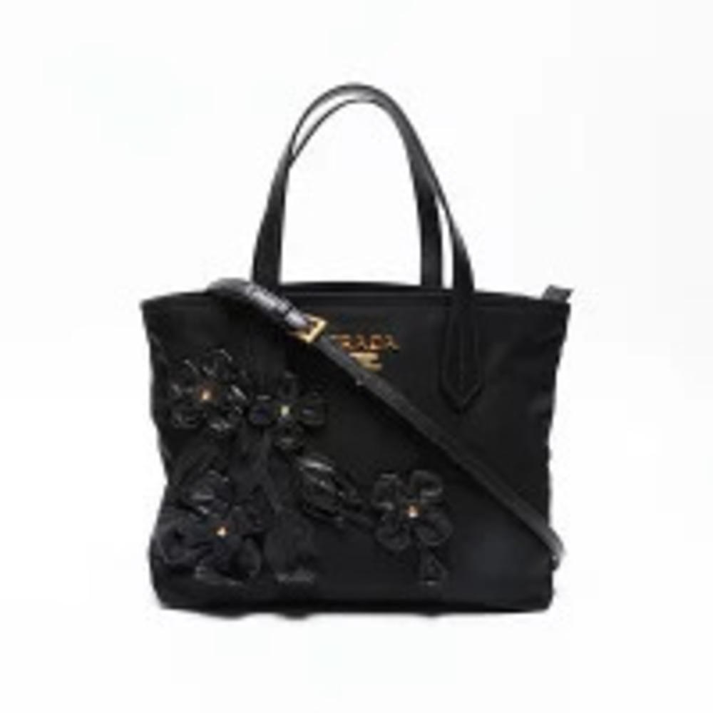 Prada Motif Black Flower Handbag